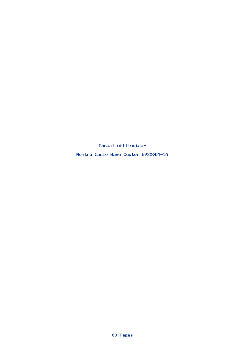 Page 1 de la notice Manuel utilisateur Casio Wave Ceptor WV200DA-1A