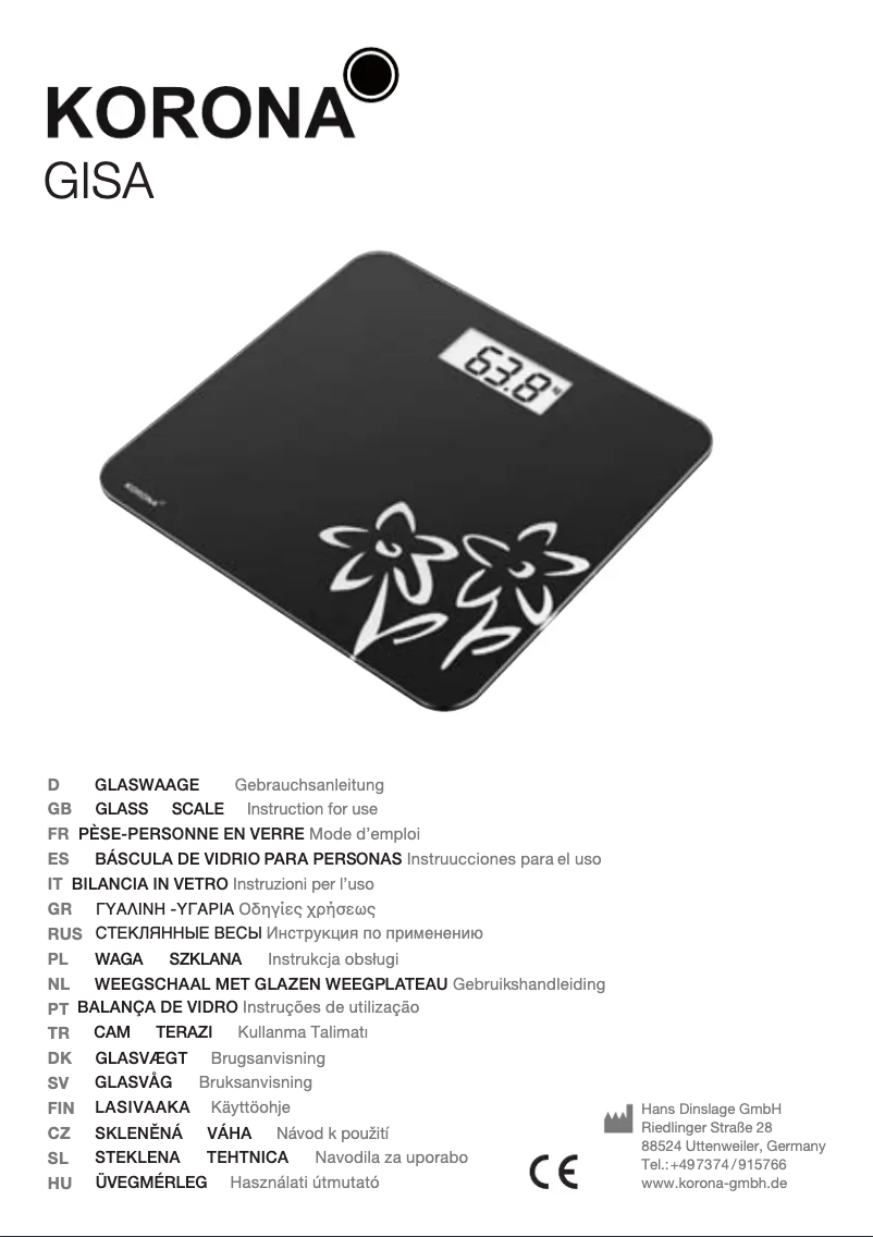 Page 1 de la notice Manuel utilisateur Korona Gisa