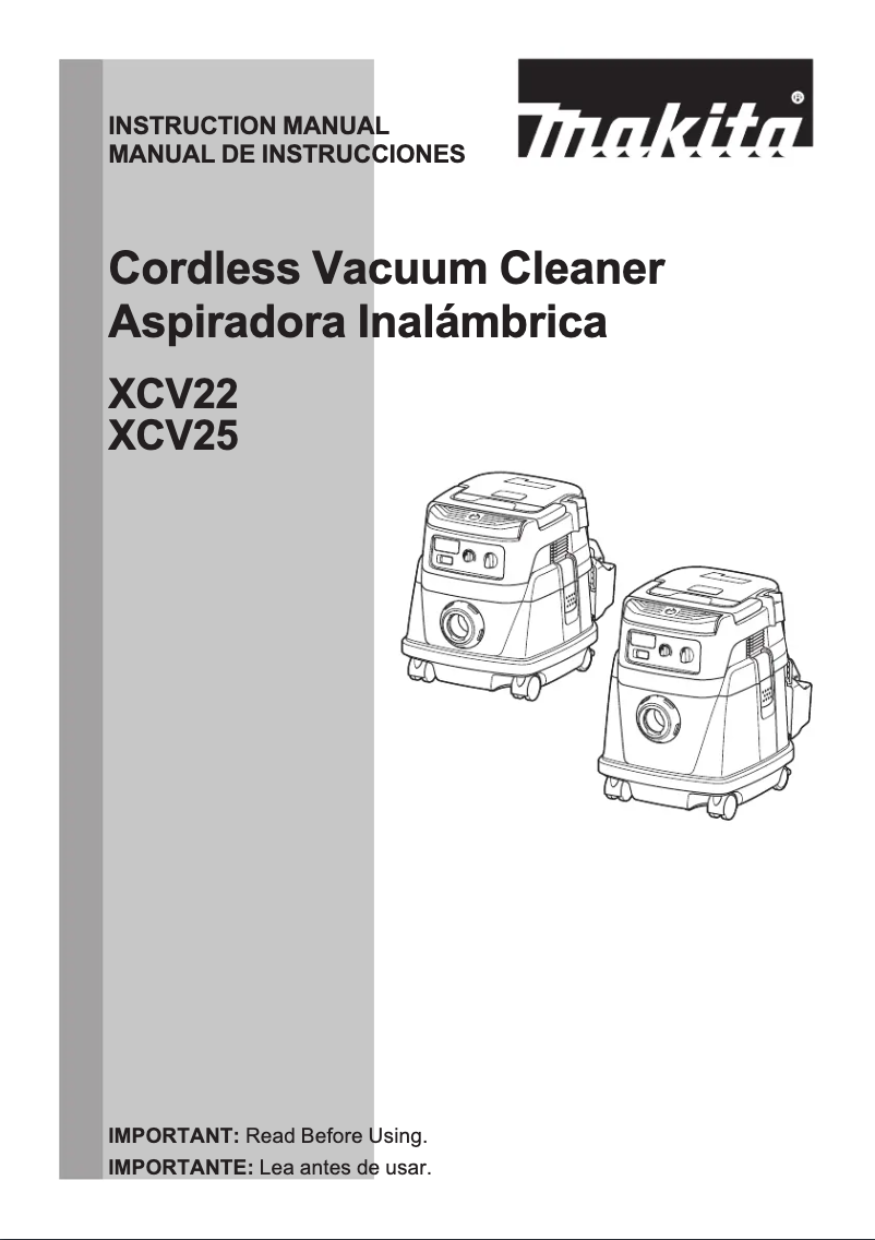 Page 1 de la notice Manuel utilisateur Makita XCV22