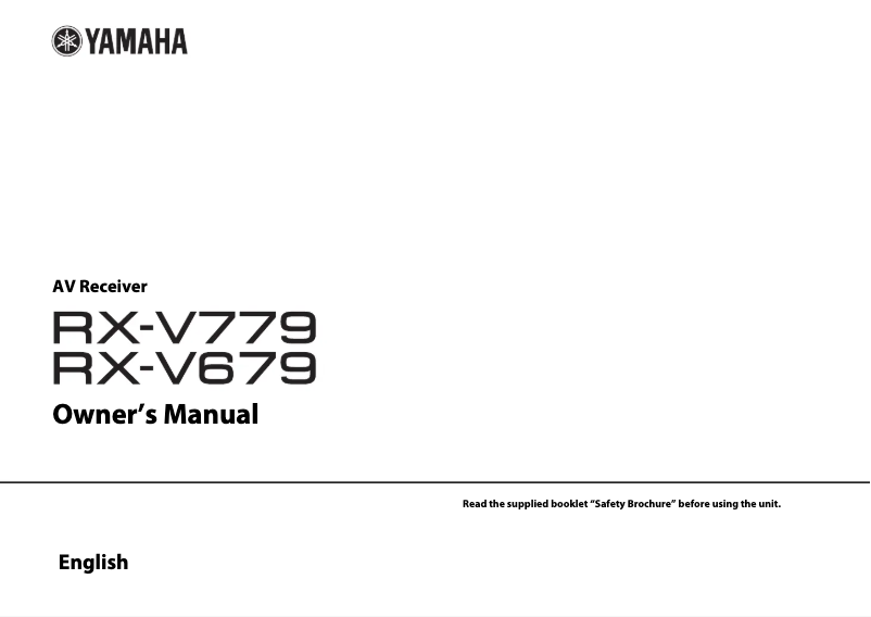Page 1 de la notice Mode d'emploi Yamaha RX-V779