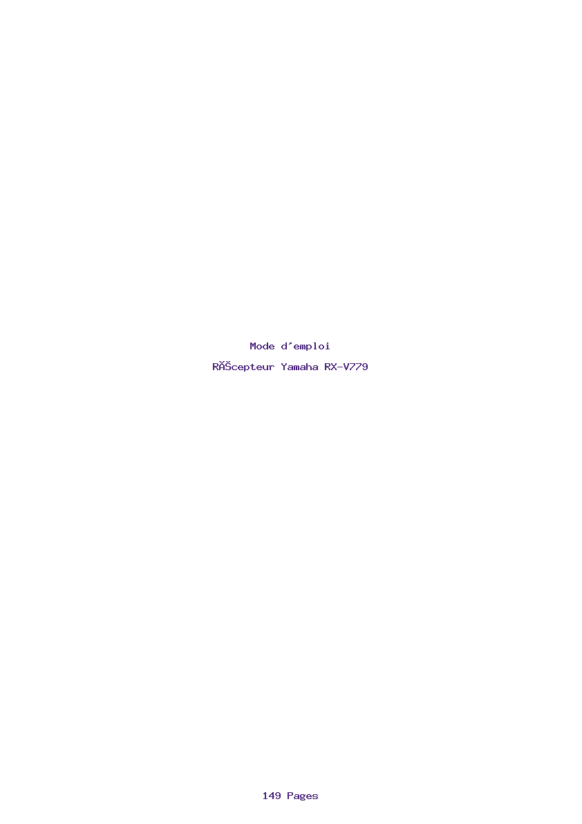 Page 1 de la notice Mode d'emploi Yamaha RX-V779