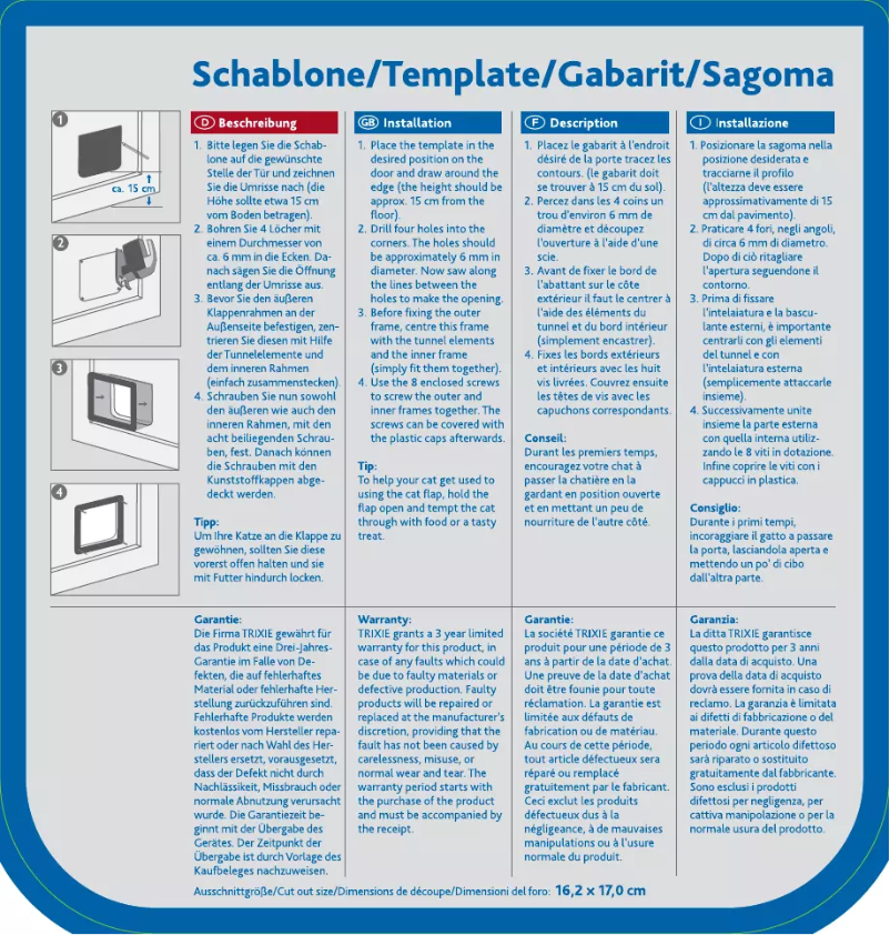 Page 1 de la notice Manuel utilisateur Trixie 38641