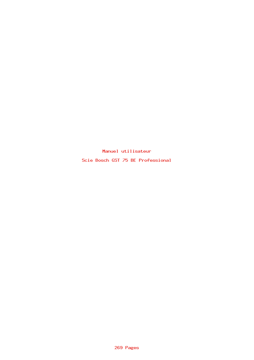 Page 1 de la notice Manuel utilisateur Bosch GST 75 BE Professional