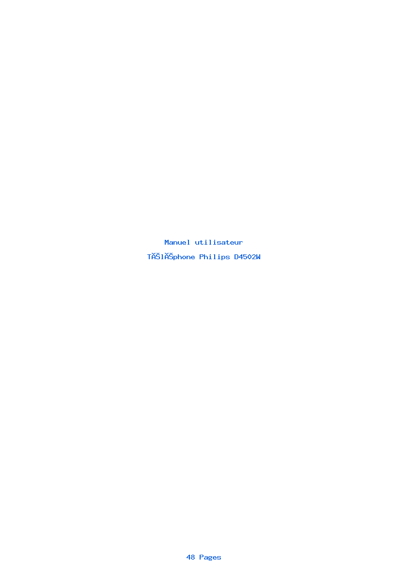 Page 1 de la notice Manuel utilisateur Philips D4502W