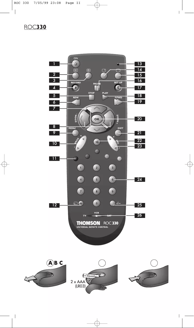 Page 1 de la notice Manuel utilisateur Thomson ROC330