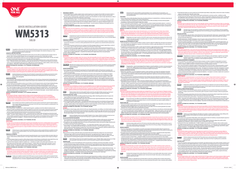 Page 1 de la notice Manuel utilisateur One for all WM 5313
