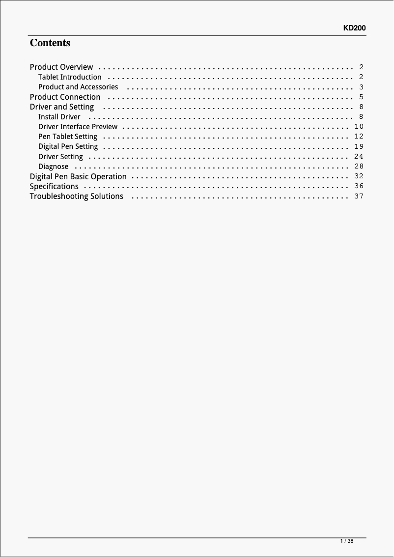 Page 1 de la notice Manuel utilisateur Huion Inspiroy Keydial KD200