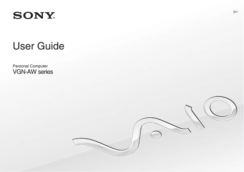 Page 1 de la notice Manuel utilisateur Sony Vaio VGN-AW4ZRF