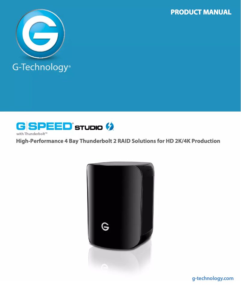 Page 1 of the manual User Manual G-Technology G-SPEED Studio R