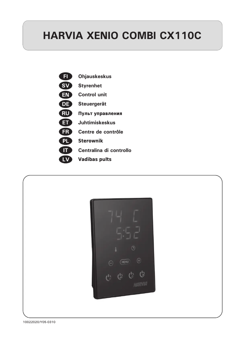 Page 1 de la notice Manuel utilisateur Harvia Xenio CX110400C