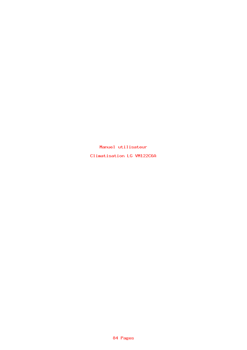 Page 1 de la notice Manuel utilisateur LG VM122C6A