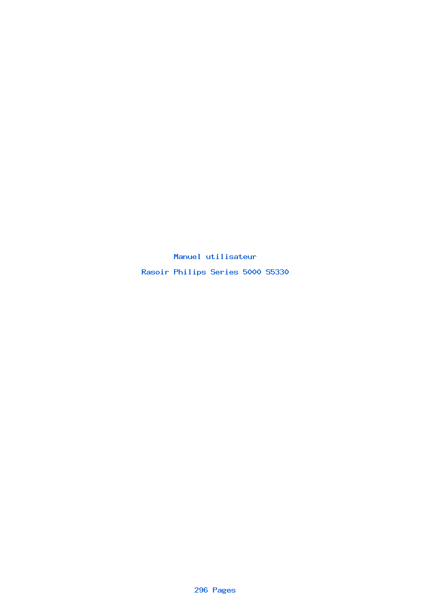 Page 1 de la notice Manuel utilisateur Philips Series 5000 S5330