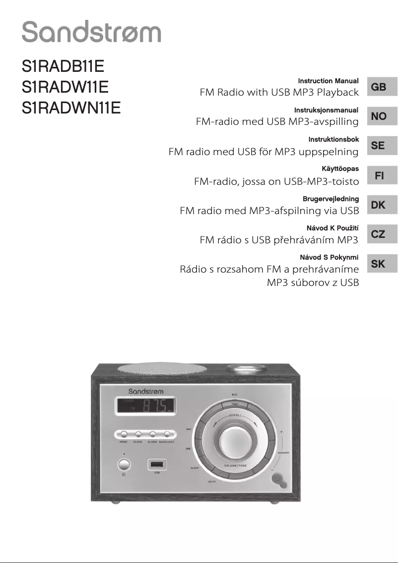 Page 1 de la notice Manuel utilisateur Sandstrøm S1RADWW11E