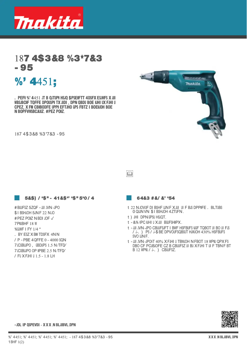 Page 1 de la notice Fiche technique Makita DFS451Z