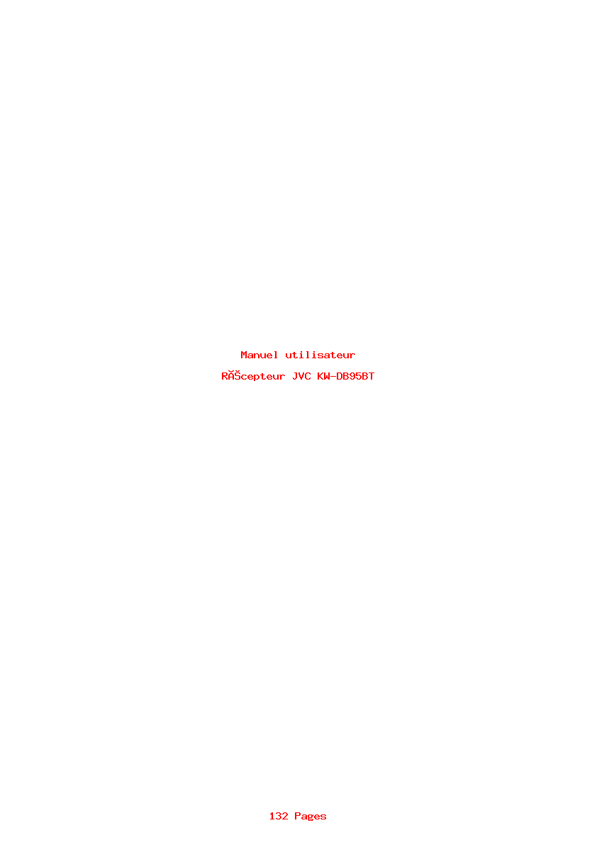 Page 1 de la notice Manuel utilisateur JVC KW-DB95BT