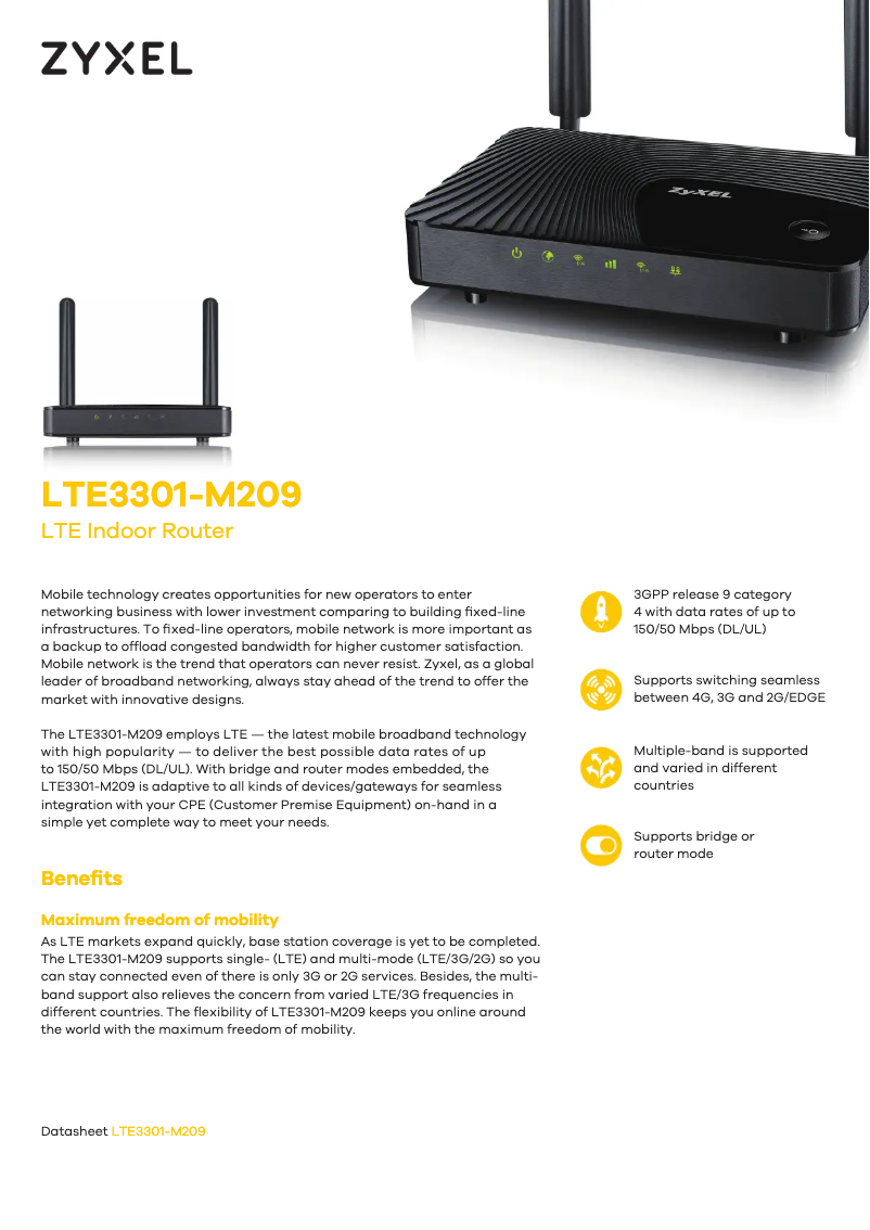 Página 1 del manual Ficha técnica ZyXEL LTE3301-M209