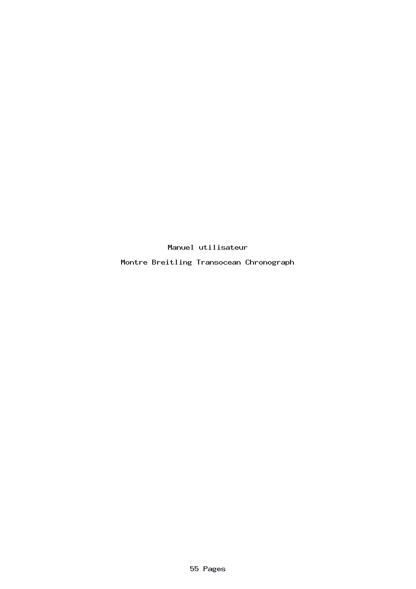 Page 1 de la notice Manuel utilisateur Breitling Transocean Chronograph
