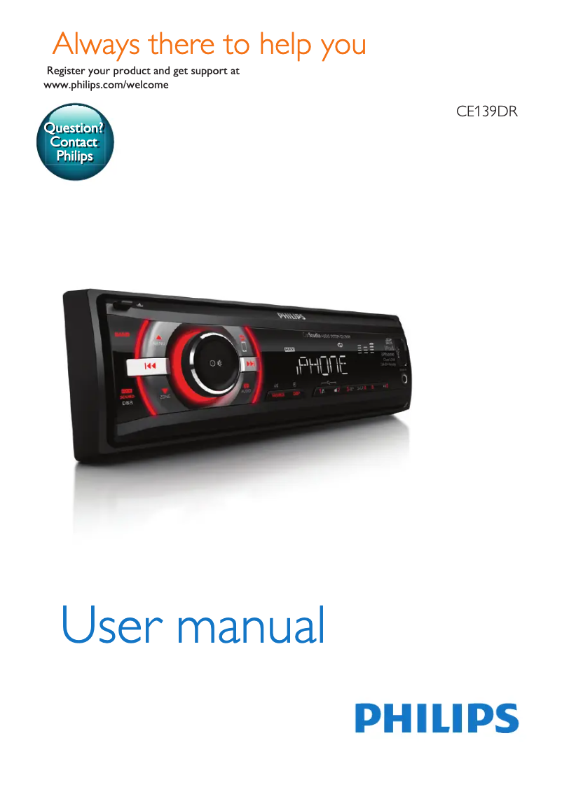 Página 1 del manual Manual de usuario Philips CarStudio CE139DR