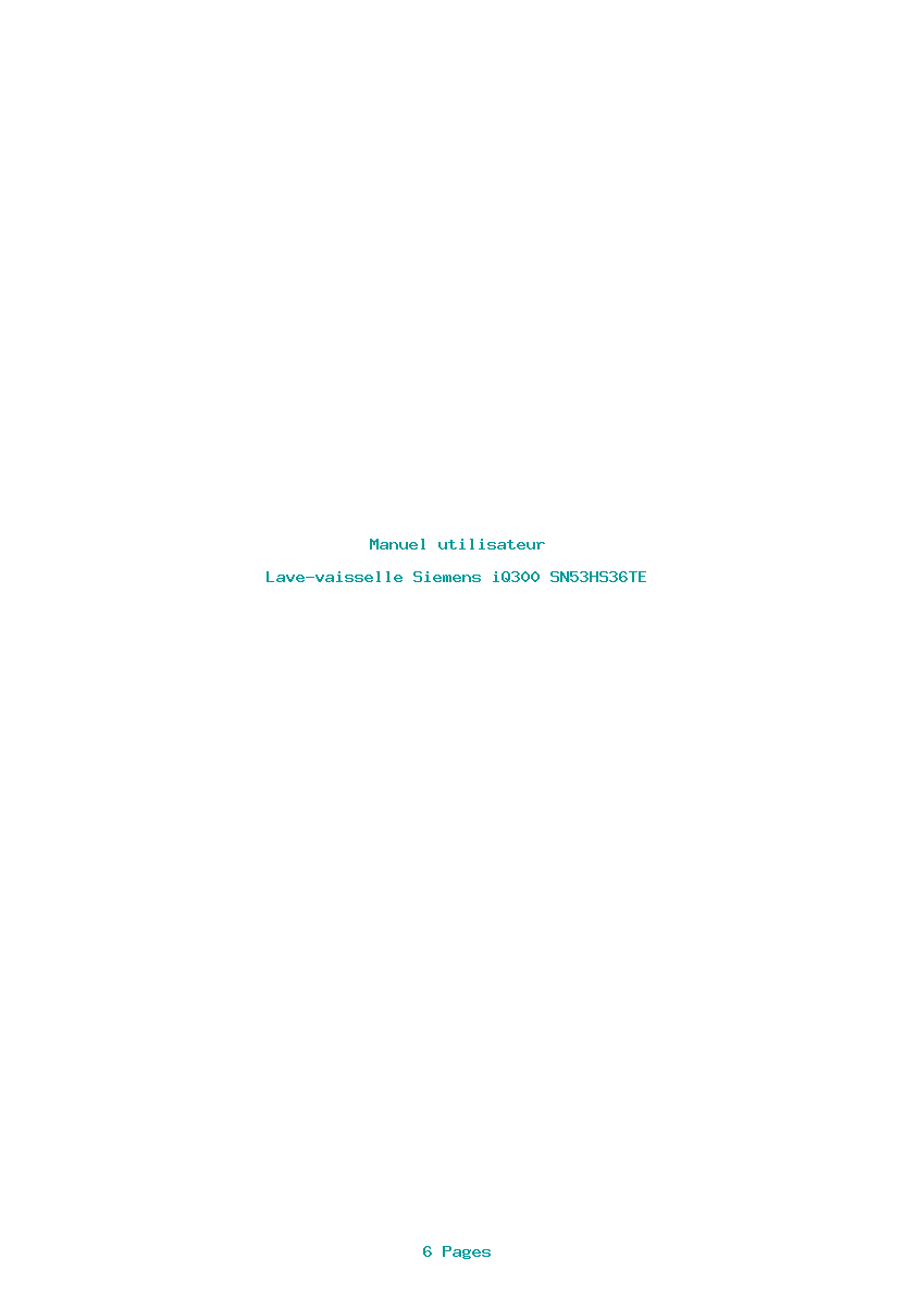 Page 1 de la notice Manuel utilisateur Siemens iQ300 SN53HS36TE