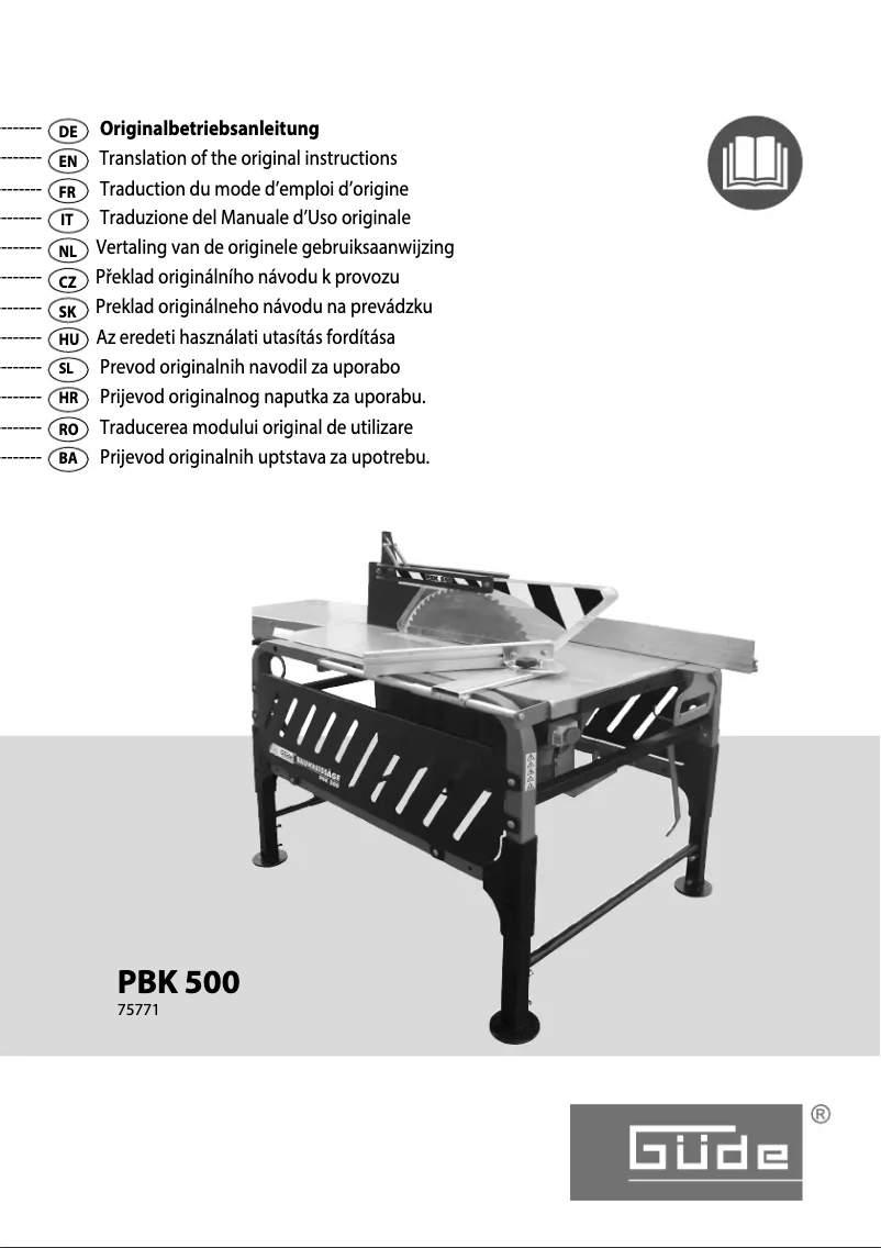 Page 1 de la notice Manuel utilisateur Güde PBK 500