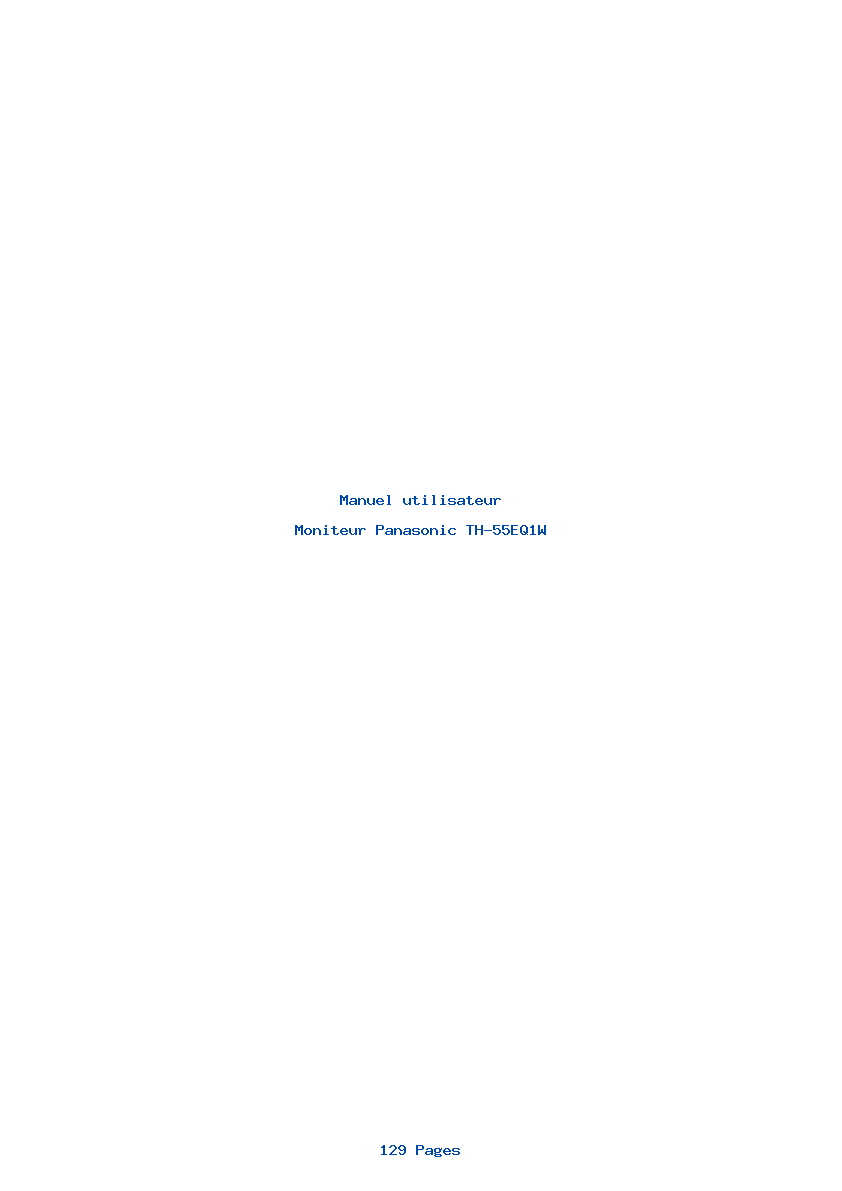 Page 1 de la notice Manuel utilisateur Panasonic TH-55EQ1W