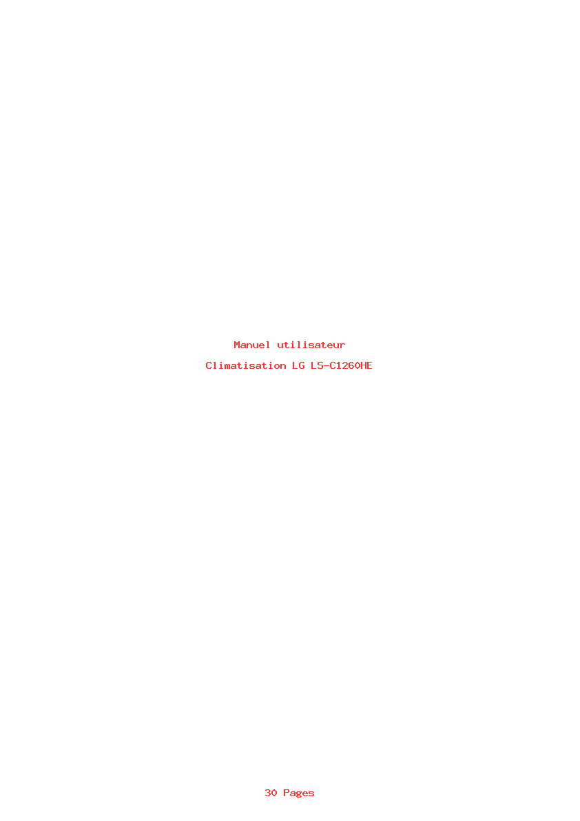 Page 1 de la notice Manuel utilisateur LG LS-C1260HE