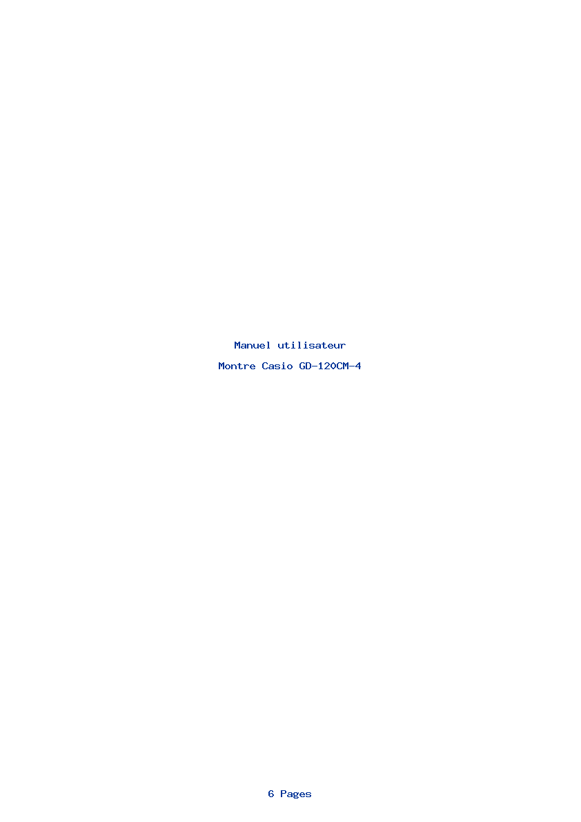Page 1 de la notice Manuel utilisateur Casio GD-120CM-4