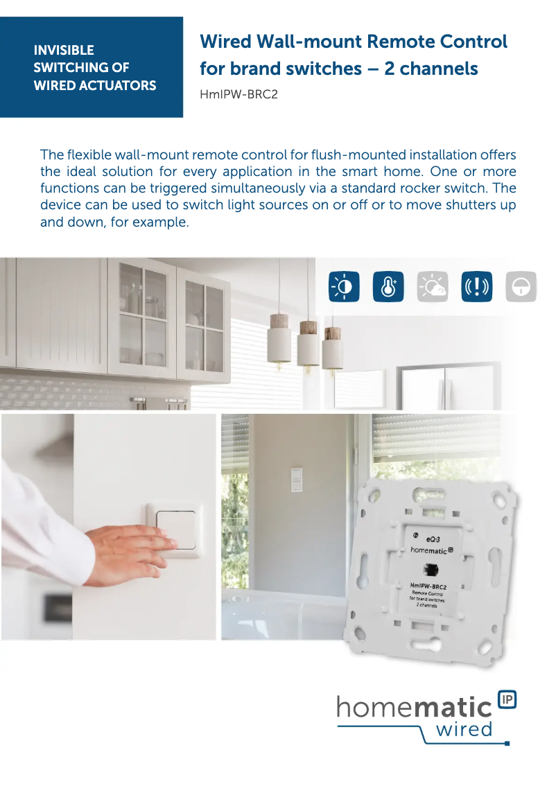 Page 1 of the manual Technical Sheet Homematic IP HMIPW-BRC2