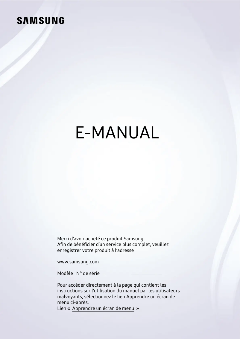 Page 1 de la notice Manuel utilisateur Samsung UA55CU8100U