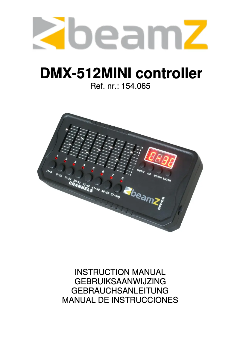 Page 1 de la notice Manuel utilisateur BeamZ DMX-512MINI