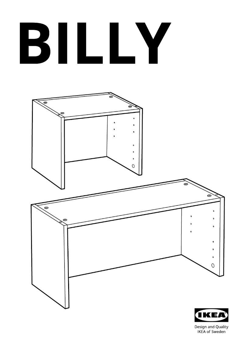 Page 1 de la notice Manuel utilisateur Ikea BILLY 704.019.33