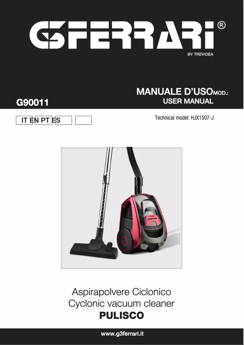 Page 1 of the manual User Manual G3 Ferrari Pulisco G90011