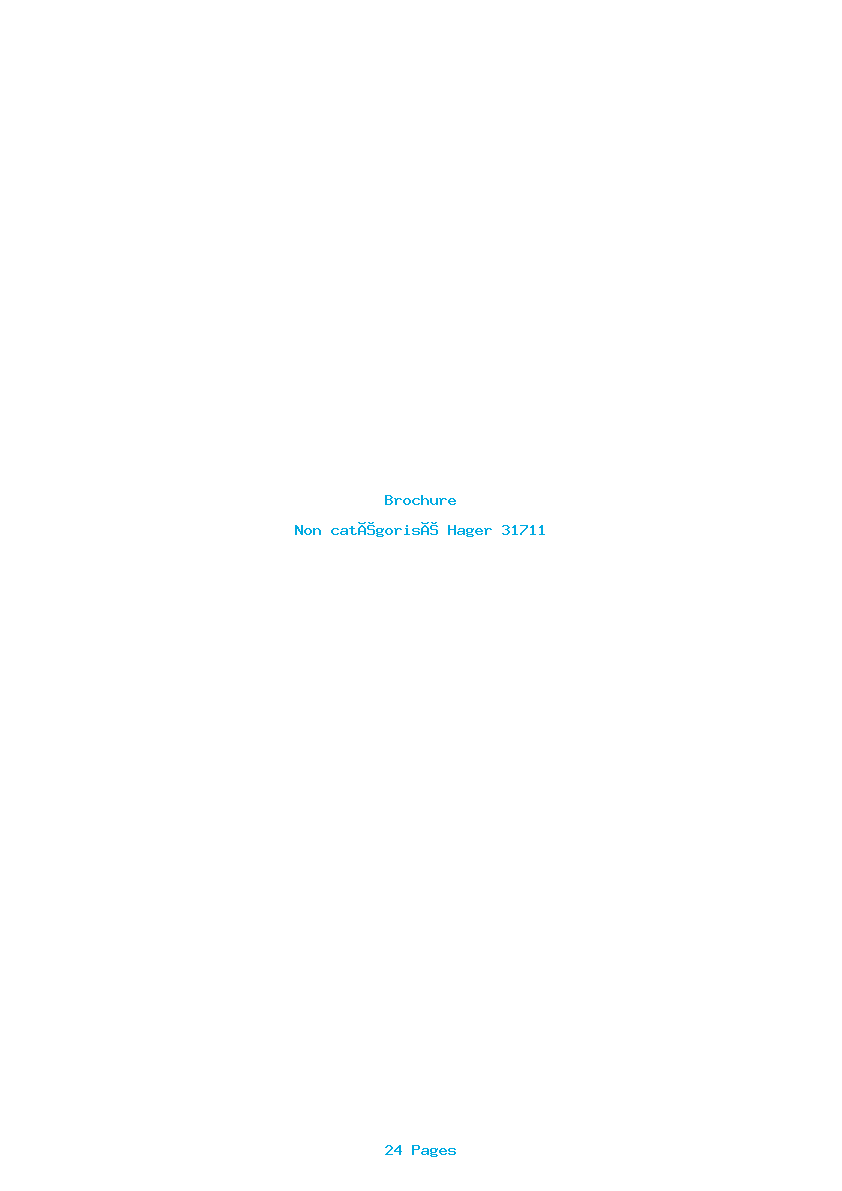 Page 1 de la notice Brochure Hager 31711