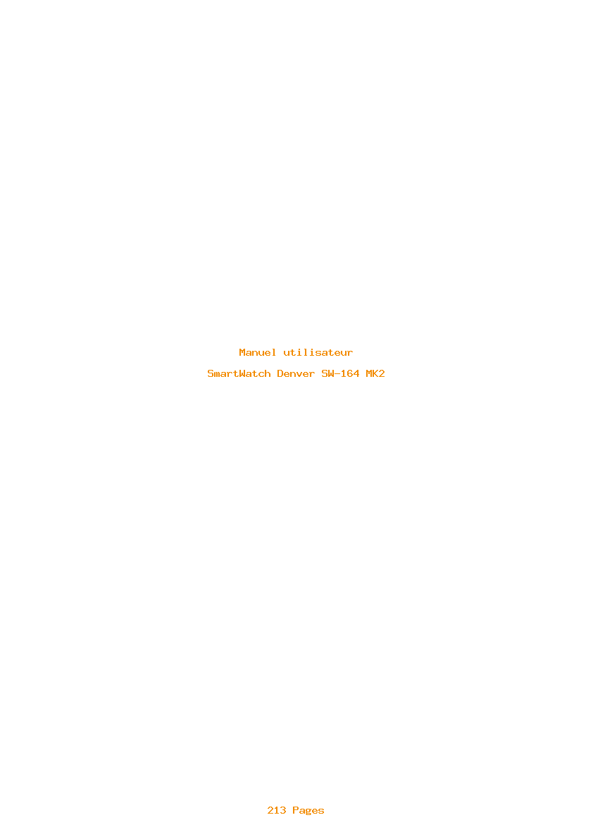 Page 1 de la notice Manuel utilisateur Denver SW-164 MK2