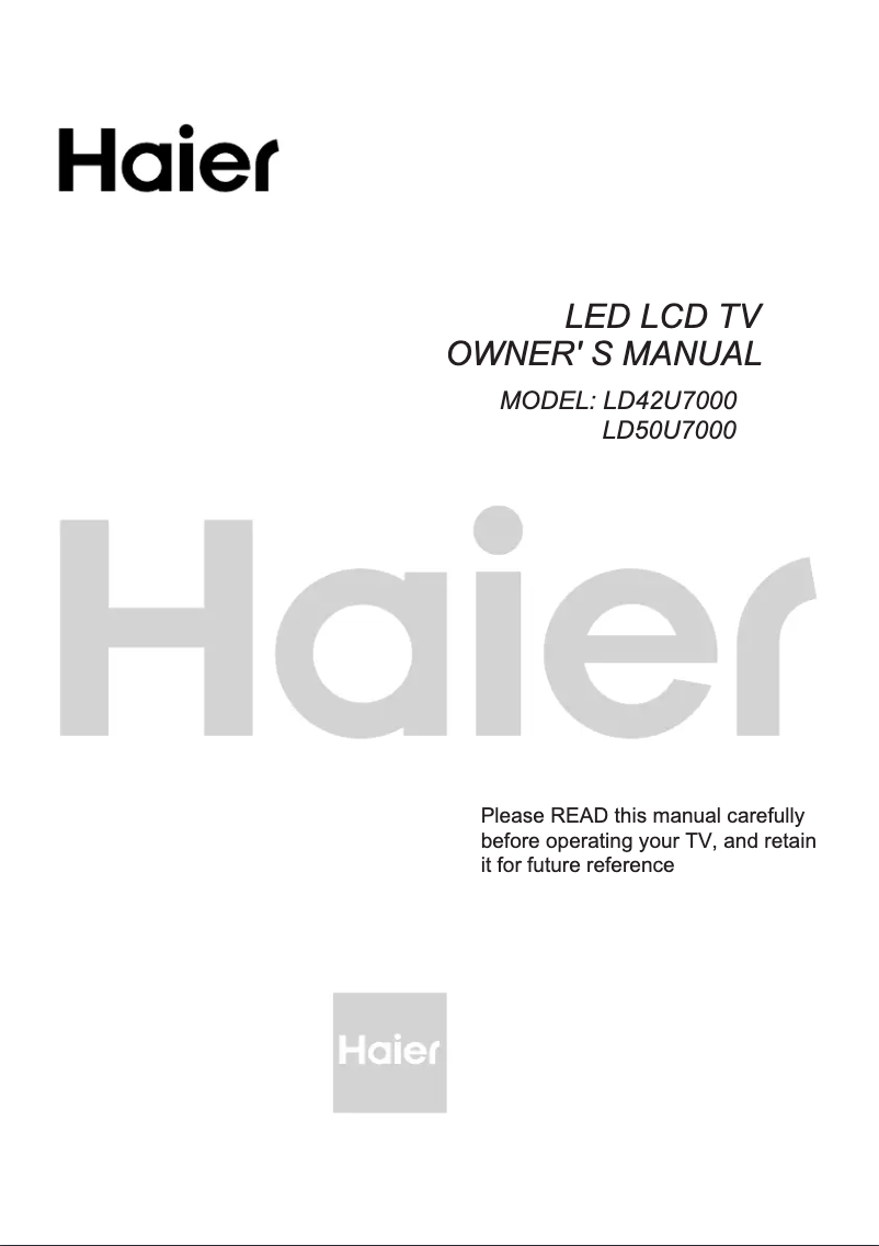 Page 1 de la notice Manuel utilisateur Haier LD42U7000