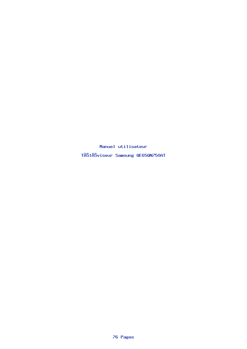 Page 1 de la notice Manuel utilisateur Samsung QE65QN750AT