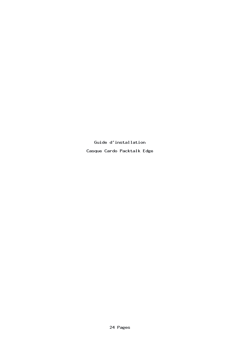 Page 1 de la notice Guide d'installation Cardo Packtalk Edge