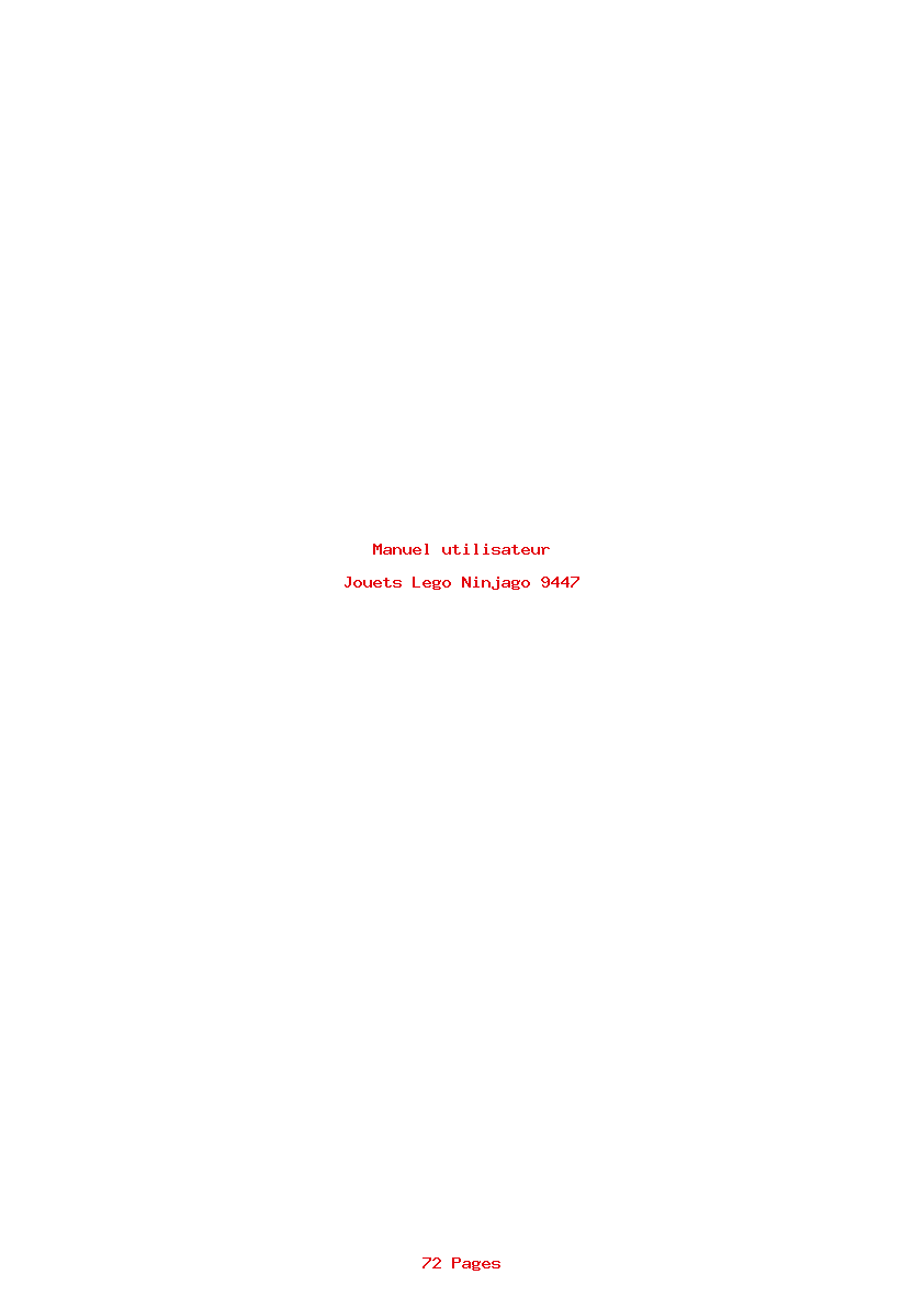 Page 1 de la notice Manuel utilisateur Lego Ninjago 9447