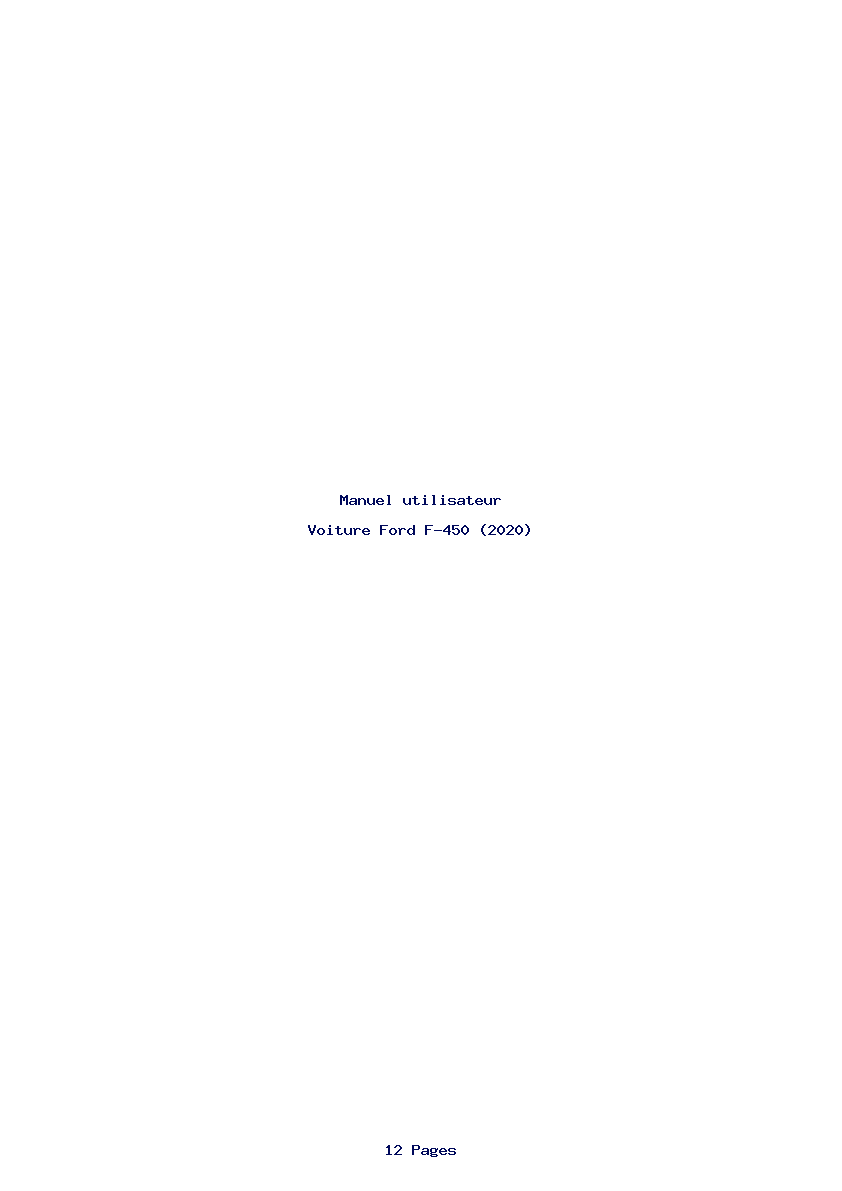 Page 1 de la notice Manuel utilisateur Ford F-450 (2020)