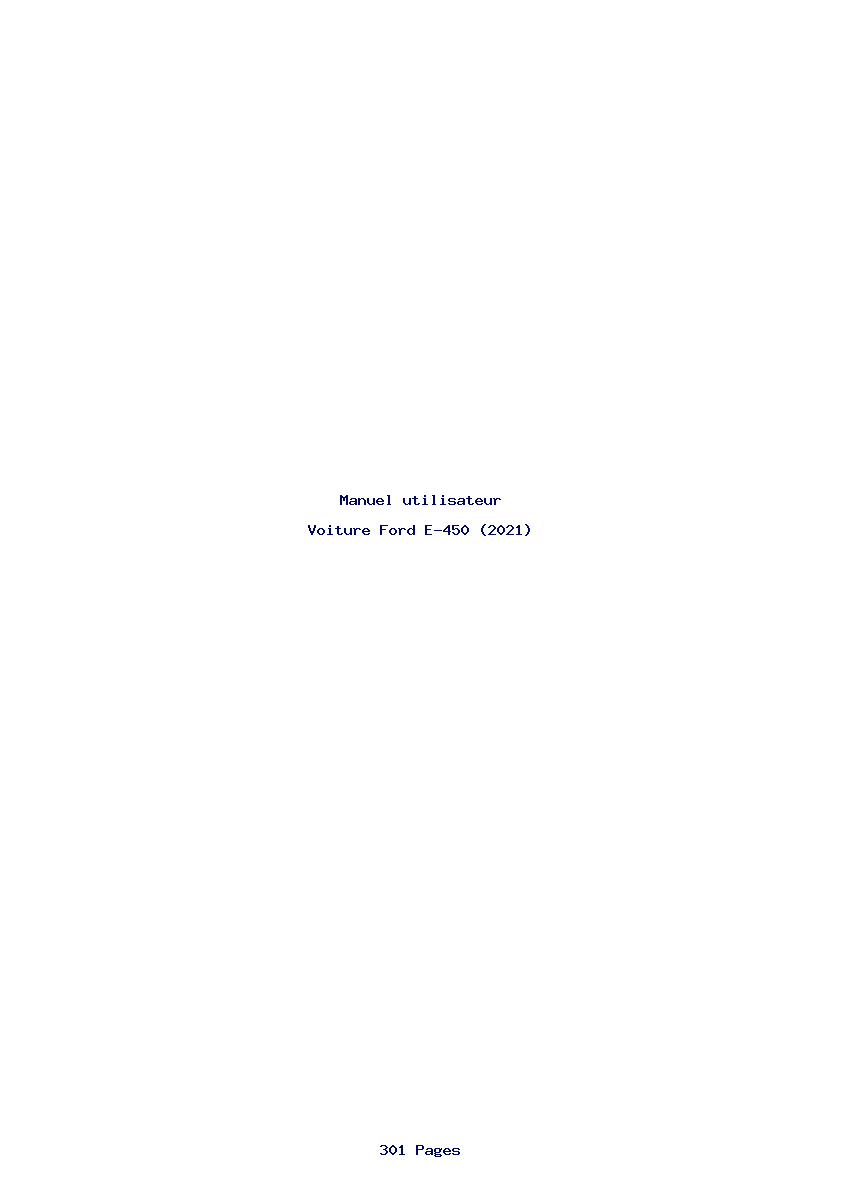 Page 1 de la notice Manuel utilisateur Ford E-450 (2021)