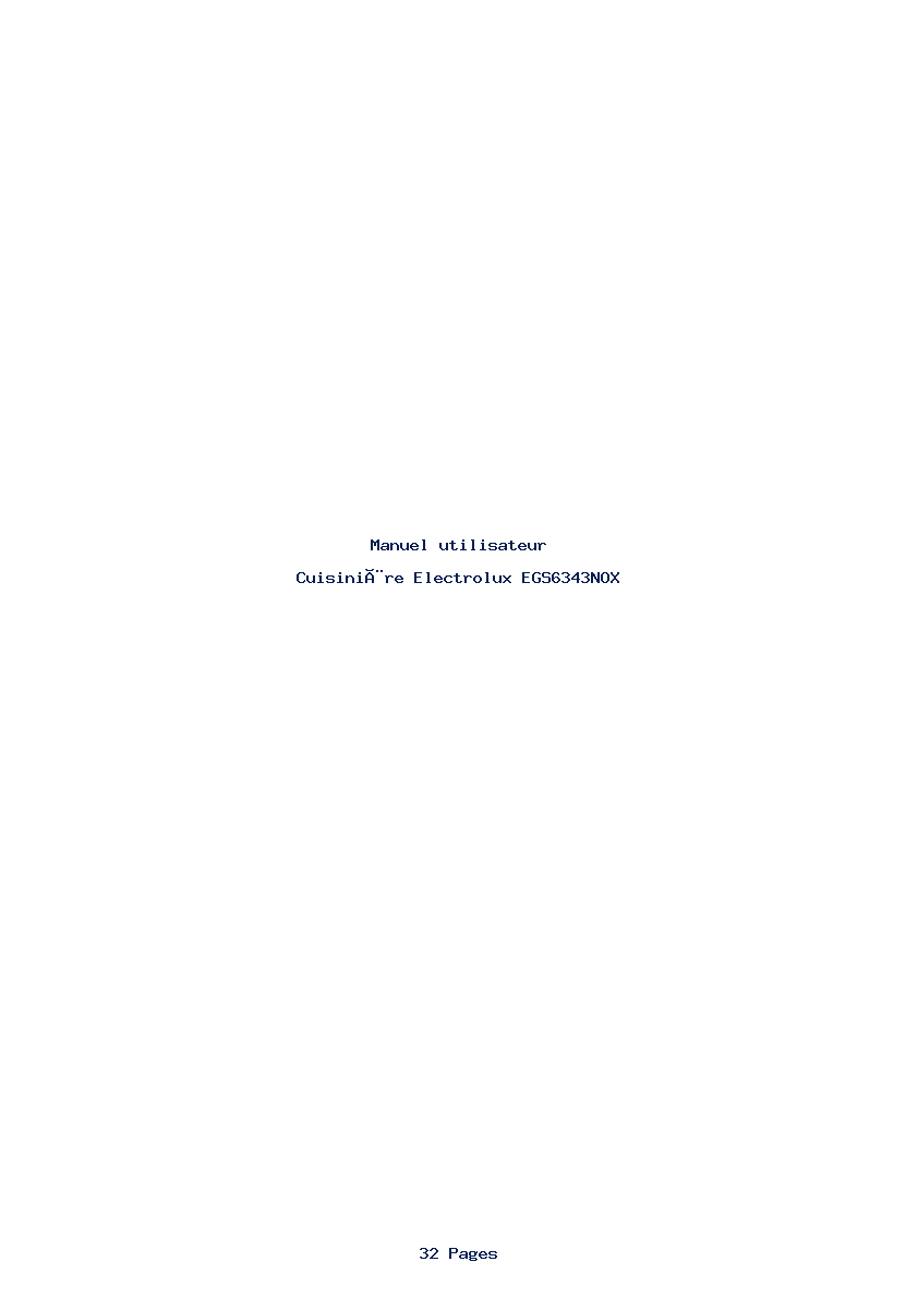 Page 1 de la notice Manuel utilisateur Electrolux EGS6343NOX