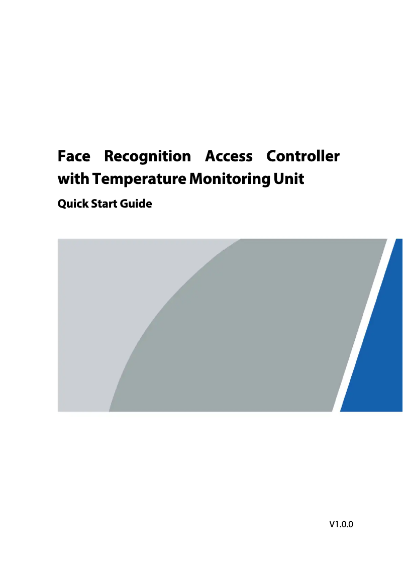 Page 1 de la notice Guide de démarrage rapide Dahua Technology ASI6213J-FT1