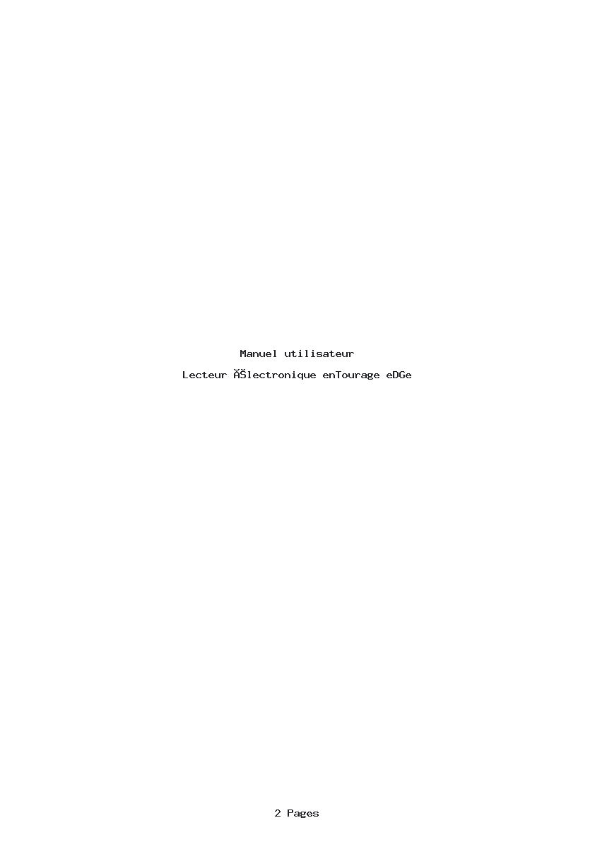 Image de la première page du manuel de l'appareil eDGe