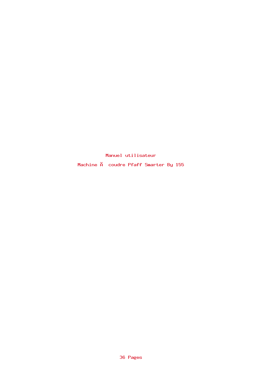 Page 1 de la notice Manuel utilisateur Pfaff Smarter By 155