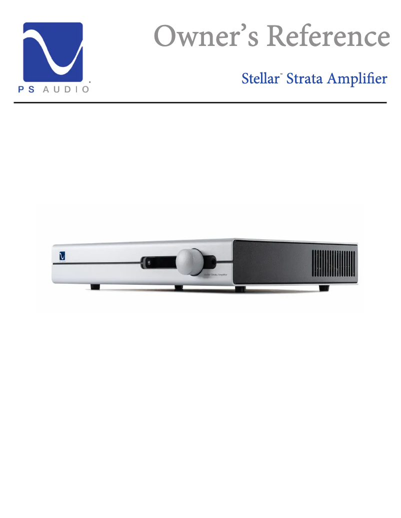 Page 1 de la notice Manuel utilisateur PS Audio Stellar