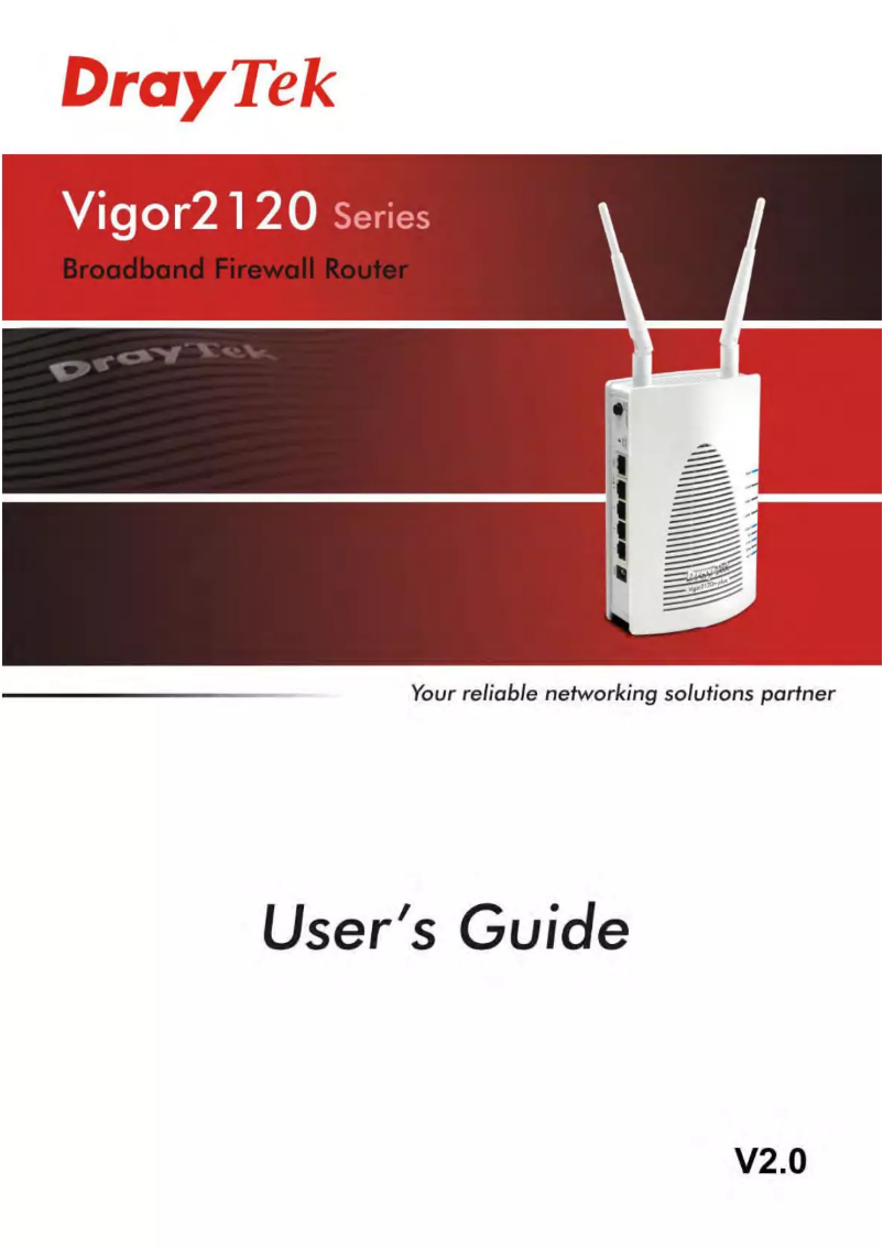 Page 1 de la notice Manuel utilisateur Draytek Vigor2120