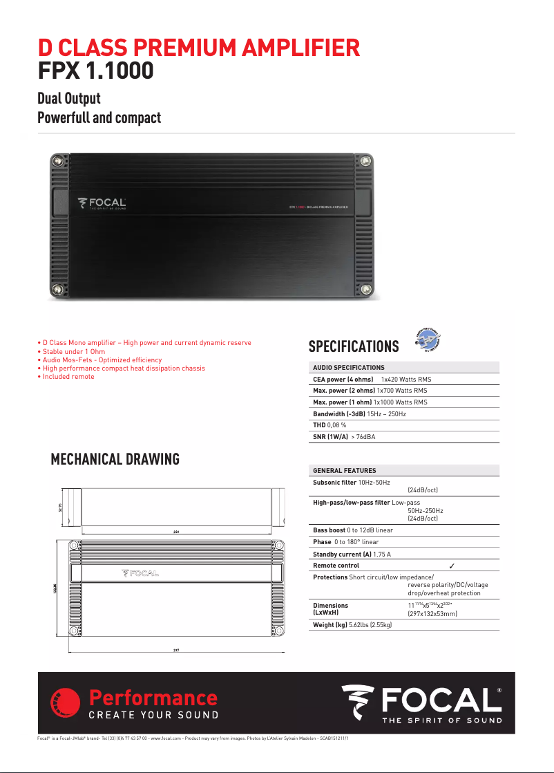 Page 1 of the manual User Manual Focal FPX 1.100