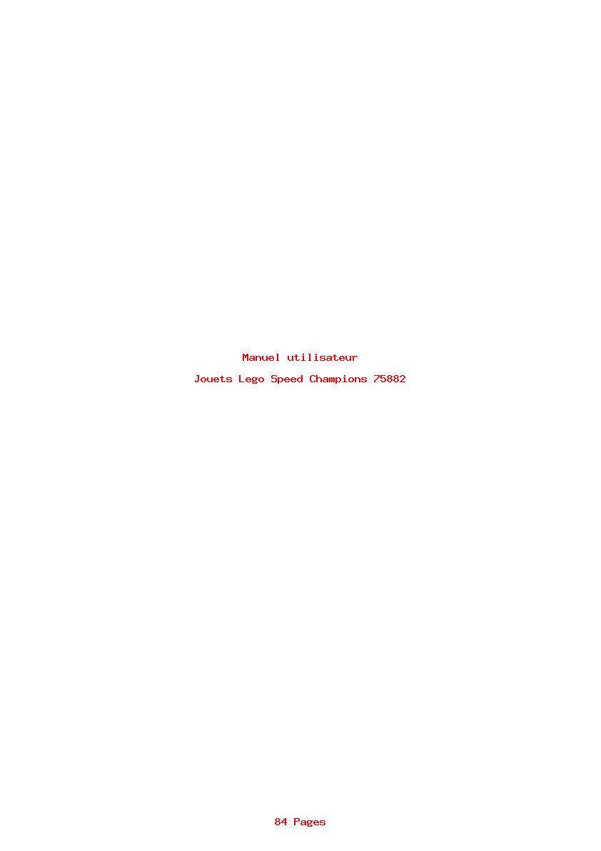 Page 1 de la notice Manuel utilisateur Lego Speed Champions 75882