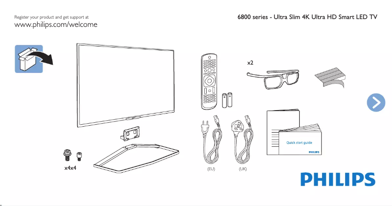 Página 1 del manual Guía de inicio rápido Philips 58PUK6809