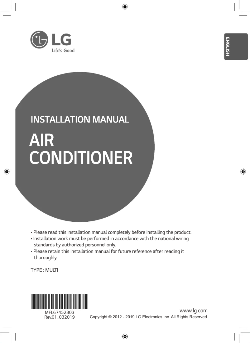 Page 1 of the manual User Manual LG A7UQ40GFA0